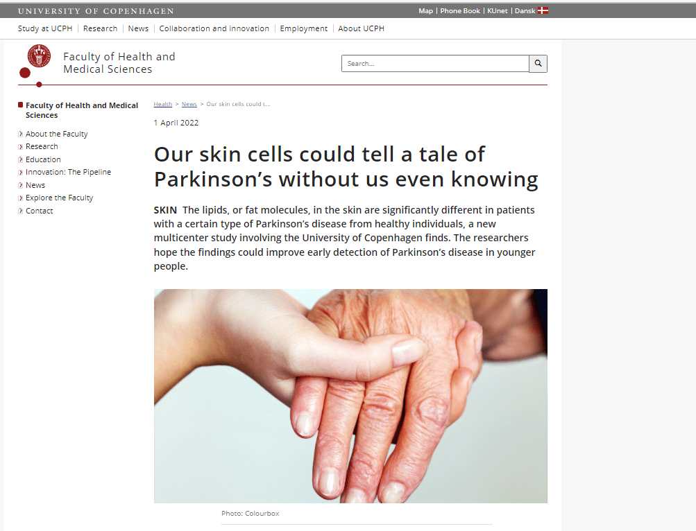 Article: Our skin cells could tell a tale of Parkinson’s without us even&nbsp;knowing